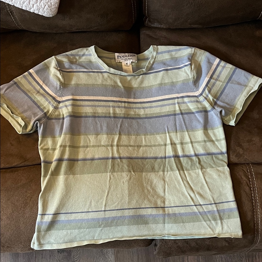 Pendleton Olive and Slate Striped Shirt